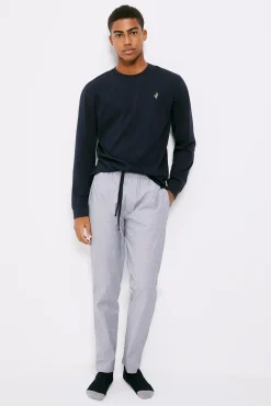 * Pijama Largo Pantalon Tela Navy Discount