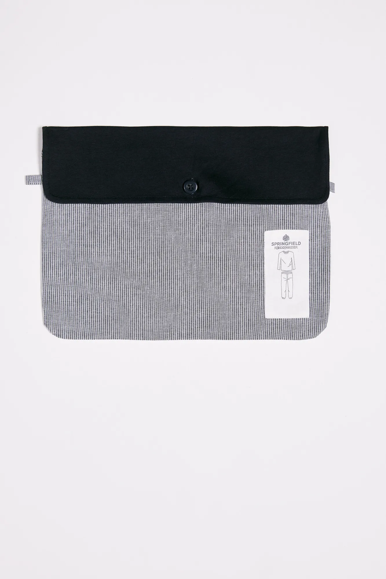 * Pijama Largo Pantalon Tela Navy Discount