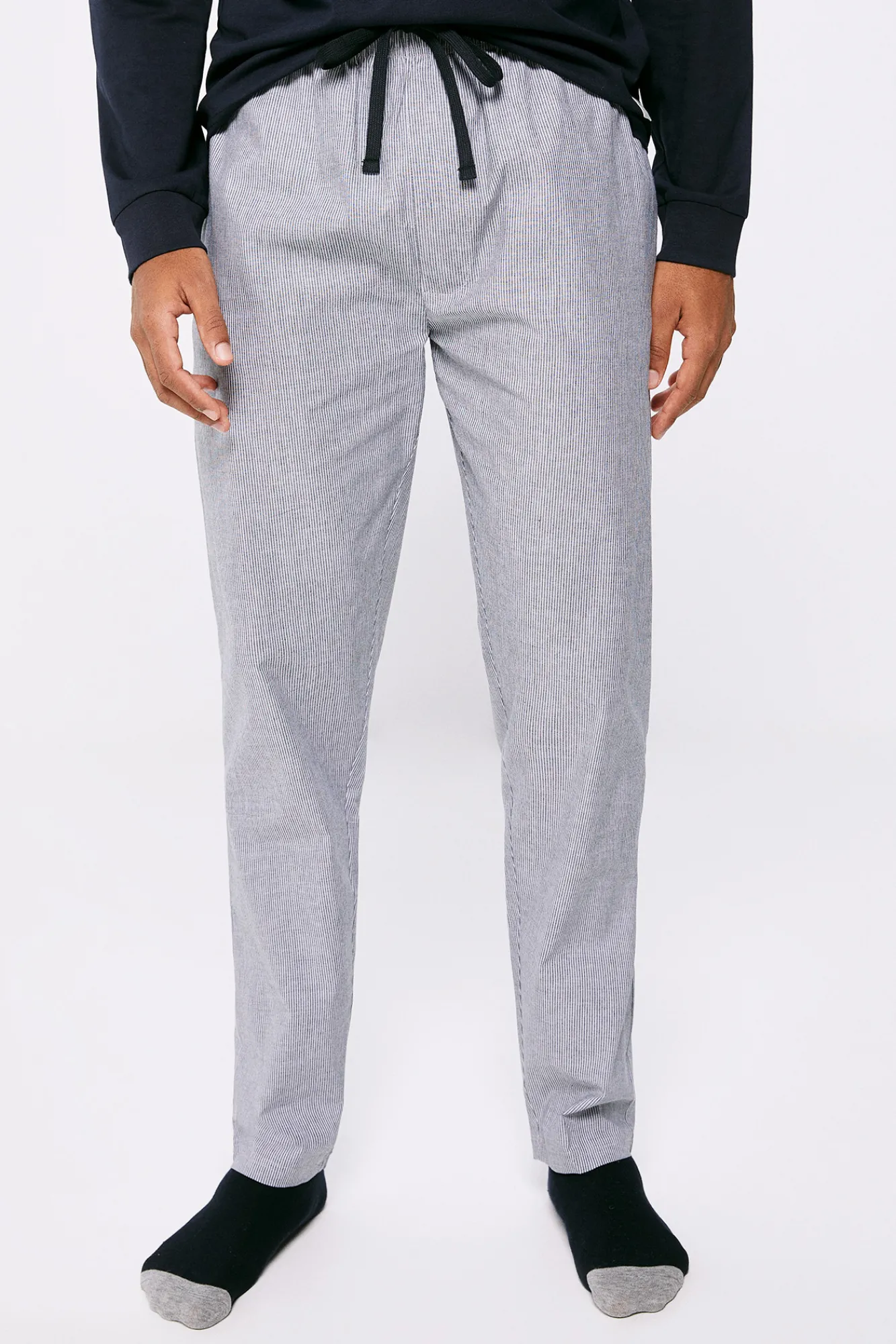 * Pijama Largo Pantalon Tela Navy Discount