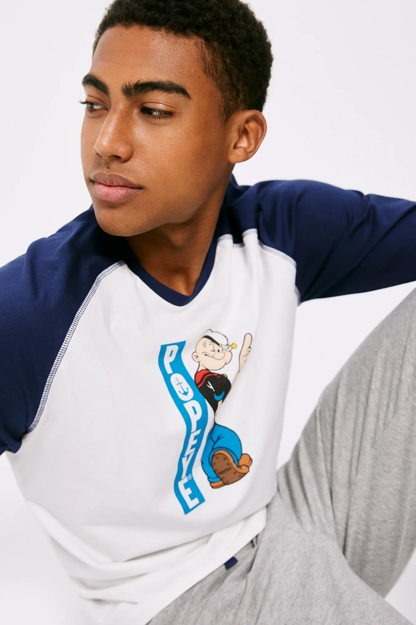 * Pijama Largo Popeye™ Gris Medio Discount