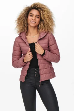 Only Plumifero Acolchado Capucha Rosa