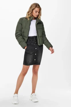 Only Plumifero Corto Verde Sale