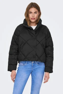 Only Plumifero Corto Cuello Alto Negro Discount