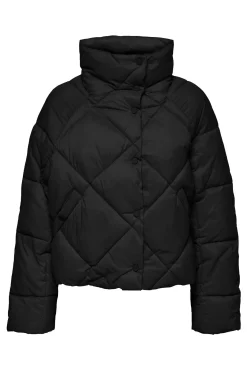 Only Plumifero Corto Cuello Alto Negro Discount