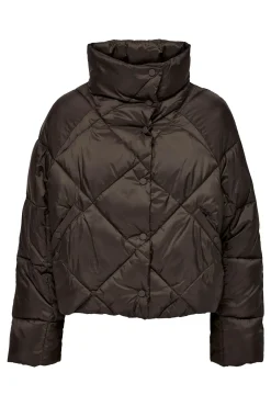 Only Plumifero Corto Cuello Alto Marron Claro Sale