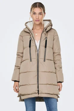 Only Plumifero Largo Capucha Beige Clearance