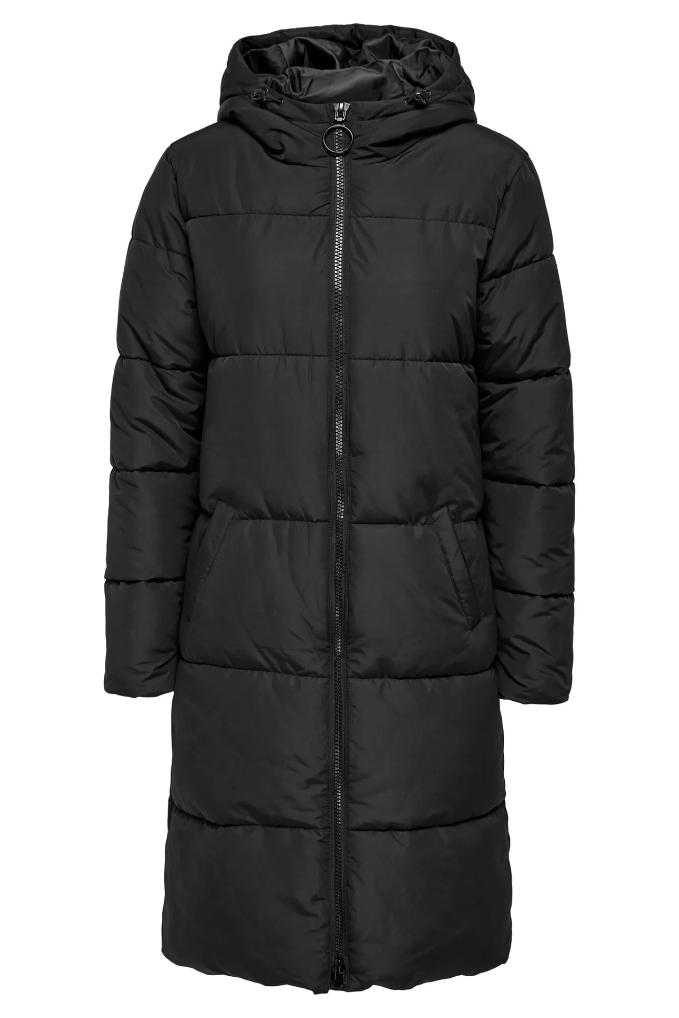 JDY Plumifero Largo Capucha Negro New