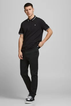 Jack & Jones Polo Algodon Cuello Contraste Negro Sale