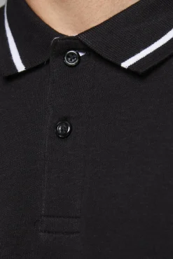 Jack & Jones Polo Algodon Cuello Contraste Negro Sale
