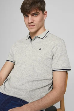 Jack & Jones Polo Algodon Cuello Contraste Gris Claro Online