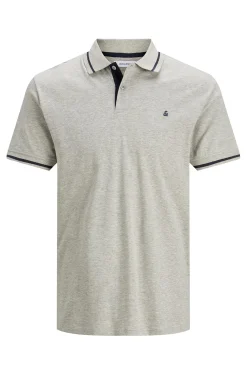 Jack & Jones Polo Algodon Cuello Contraste Gris Claro Online