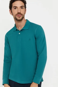 Cortefiel Polo Basico Manga Larga Turquesa Clearance