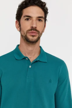 Cortefiel Polo Basico Manga Larga Turquesa Clearance