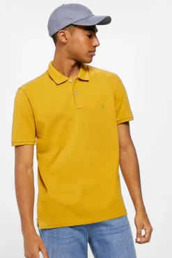 * Polo Basico Pique Slim Estampado Amarillo