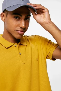 * Polo Basico Pique Slim Estampado Amarillo