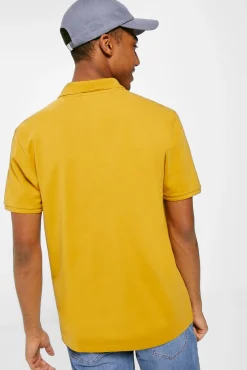 * Polo Basico Pique Slim Estampado Amarillo