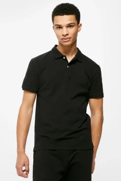 * Polo Basico Pique Slim Negro Discount