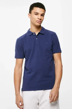 * Polo Basico Pique Slim Azul Medio Best