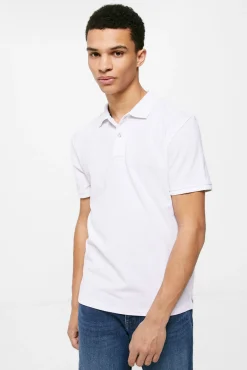 * Polo Basico Pique Slim Blanco Discount