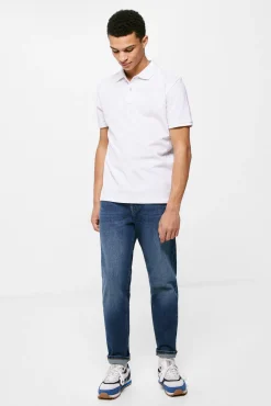 * Polo Basico Pique Slim Blanco Discount