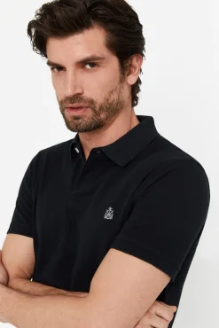 Cortefiel Polo Basico Pique Slim Negro Best