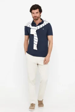 Cortefiel Polo Basico Pique Slim Azul Oscuro Best
