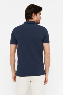 Cortefiel Polo Basico Pique Slim Azul Oscuro Best