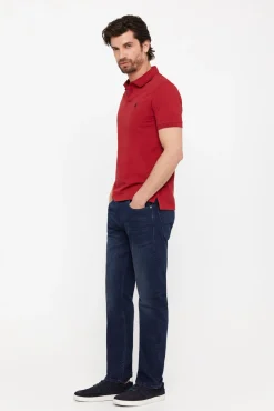 Cortefiel Polo Basico Pique Slim Granate Discount