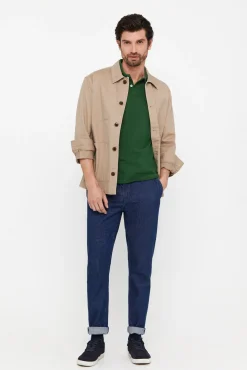 Cortefiel Polo Basico Pique Slim Verde Best