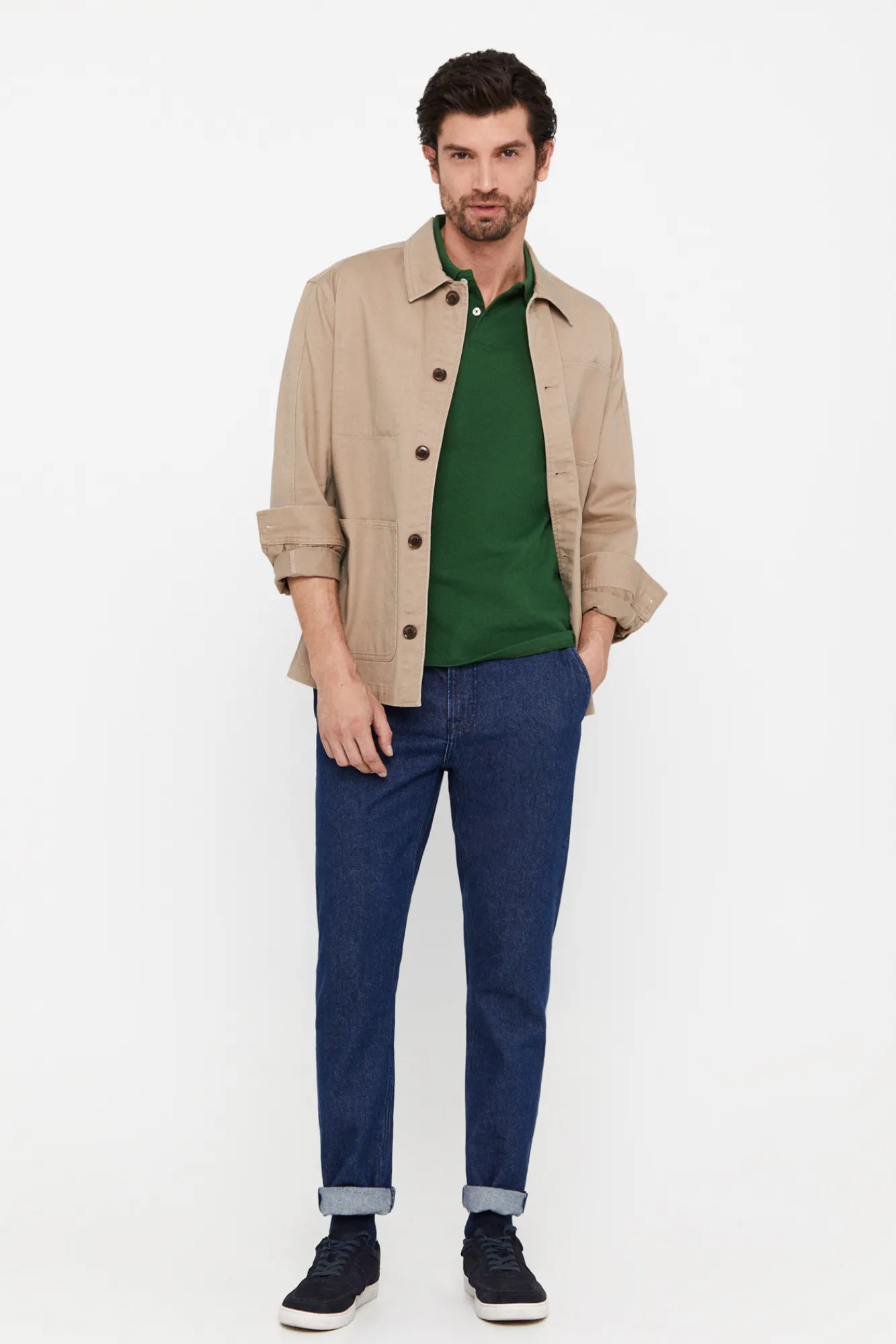 Cortefiel Polo Basico Pique Slim Verde Best