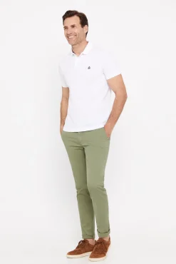 Cortefiel Polo Basico Pique Slim Blanco