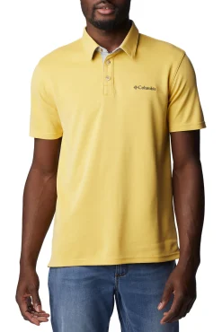 Columbia Polo Para Hombre Nelson Point™ Amarillo Clearance