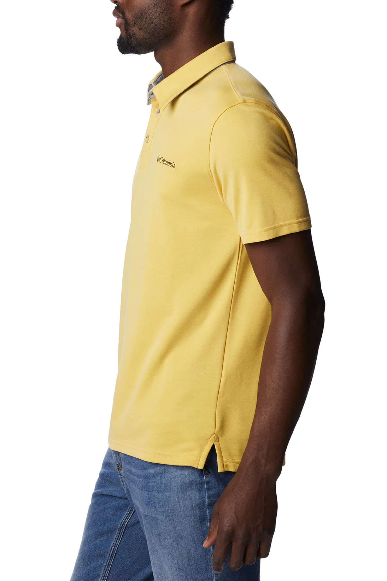 Columbia Polo Para Hombre Nelson Point™ Amarillo Clearance