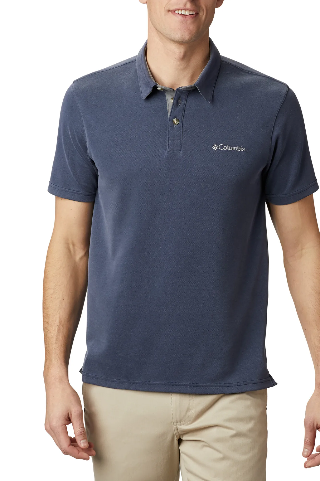 Columbia Polo Para Hombre Nelson Point™ Azul Outlet