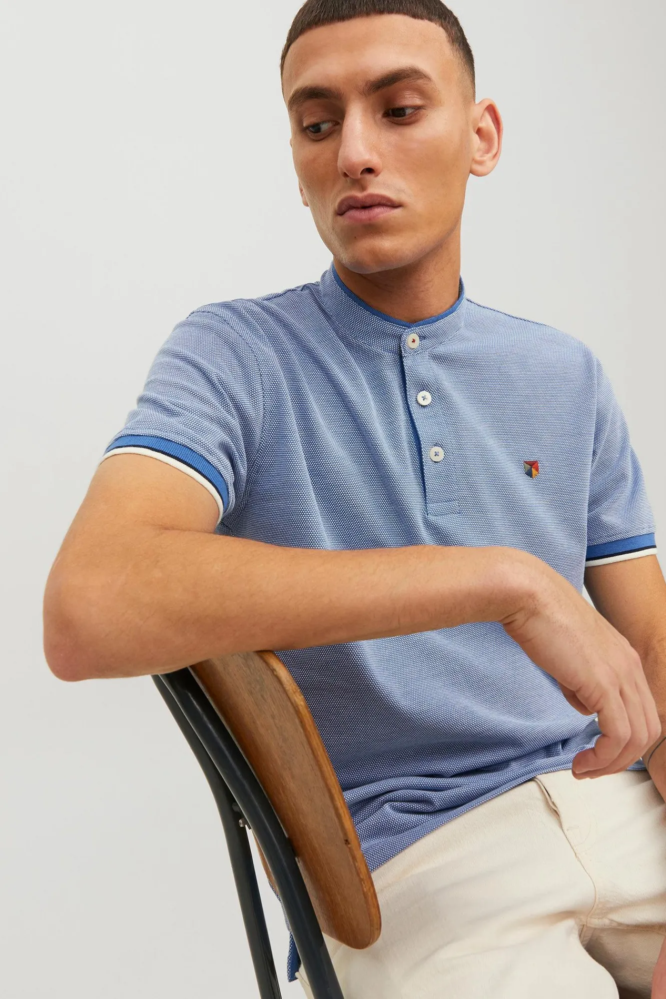 Jack & Jones Polo Cuello Mao Azul