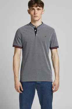 Jack & Jones Polo Cuello Mao Azul Medio Sale