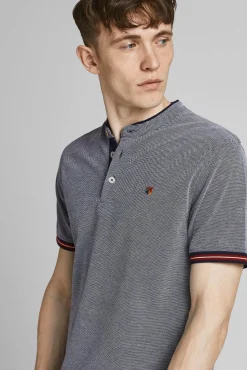 Jack & Jones Polo Cuello Mao Azul Medio Sale