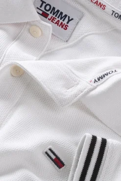 Tommy Jeans Polo De Hombre De Manga Corta . Blanco Outlet