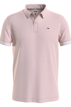 Tommy Jeans Polo De Hombre De Manga Corta . Rosa Hot