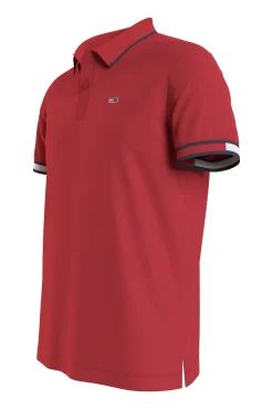 Tommy Jeans Polo De Hombre De Manga Corta . Rojo Outlet