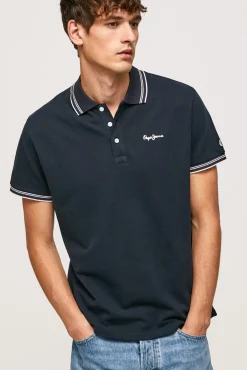 Pepe Jeans Polo De Hombre Manga Corta Pique. Navy Outlet