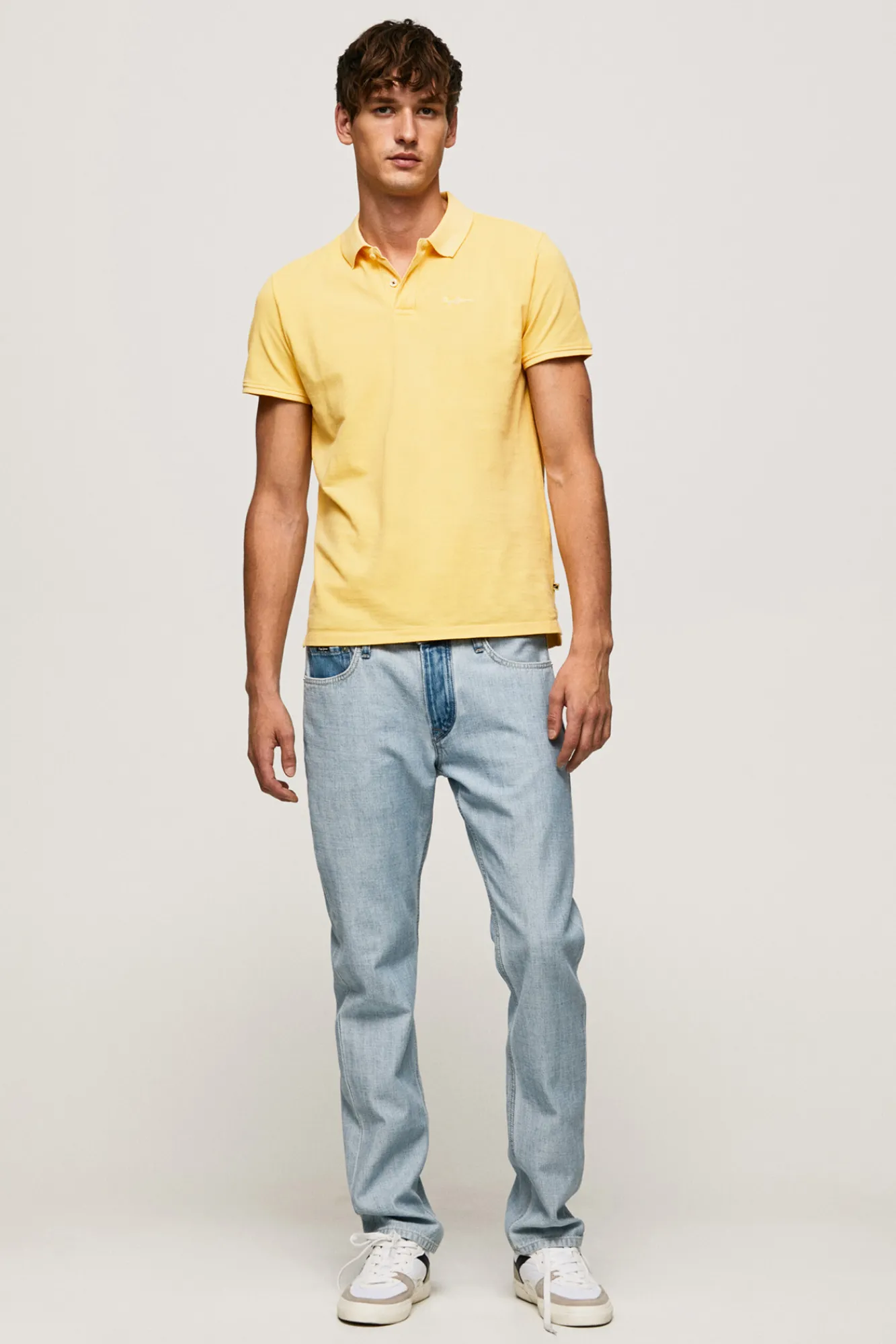 Pepe Jeans Polo De Manga Corta Efecto Lavado. Dorado Discount