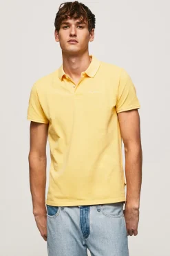 Pepe Jeans Polo De Manga Corta Efecto Lavado. Dorado Discount