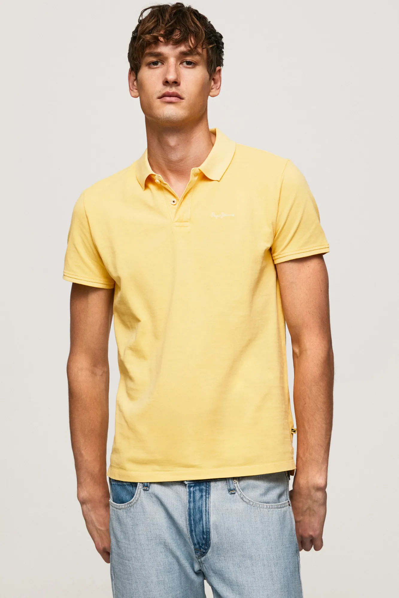 Pepe Jeans Polo De Manga Corta Efecto Lavado. Dorado Discount