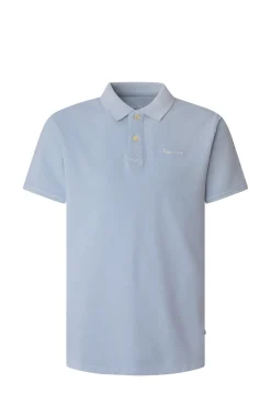 Pepe Jeans Polo De Manga Corta Efecto Lavado. Azul Medio Outlet