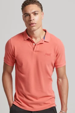Superdry Polo Destroyed Coral Discount