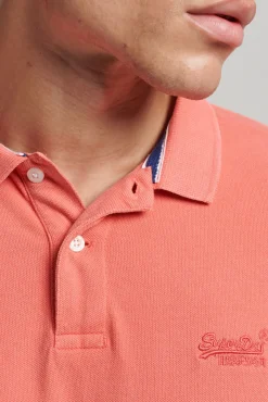 Superdry Polo Destroyed Coral Discount