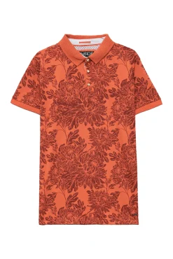 Inside Polo Estampado Floral Estampado Granate Discount