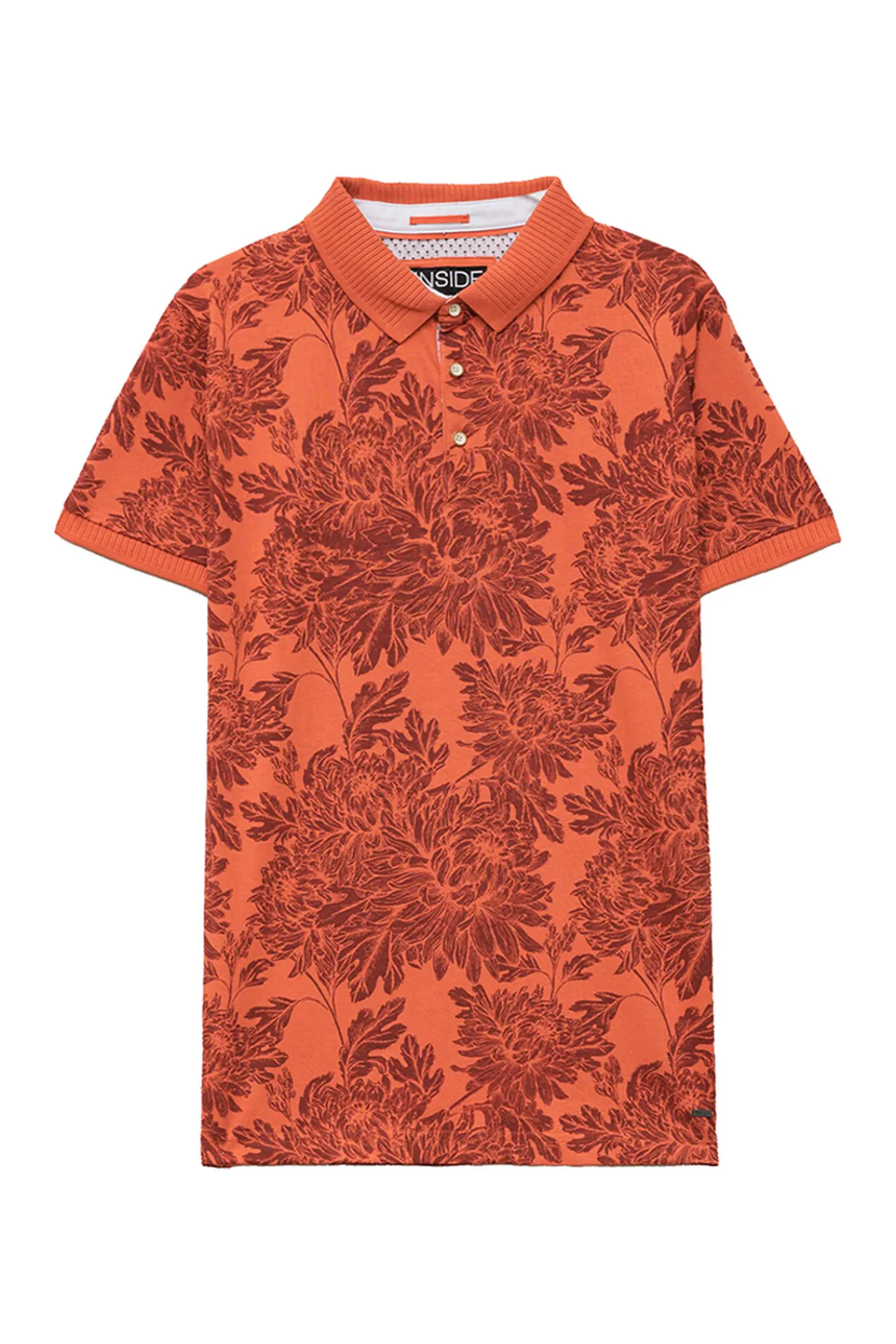 Inside Polo Estampado Floral Estampado Granate Discount