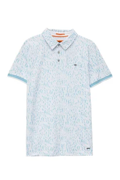 Inside Polo Estampado Letras Estampado Azul New